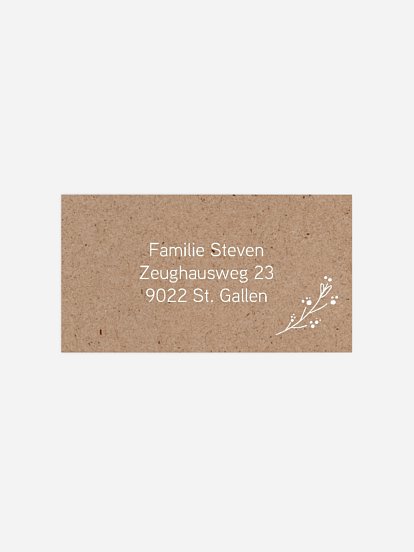Empfängeraufkleber Geburt Kleiner Zweig