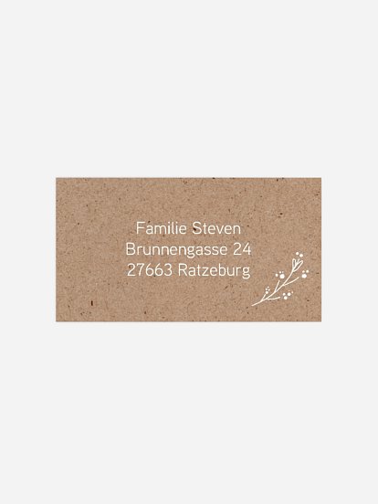 Empfängeraufkleber Geburt Kleiner Zweig