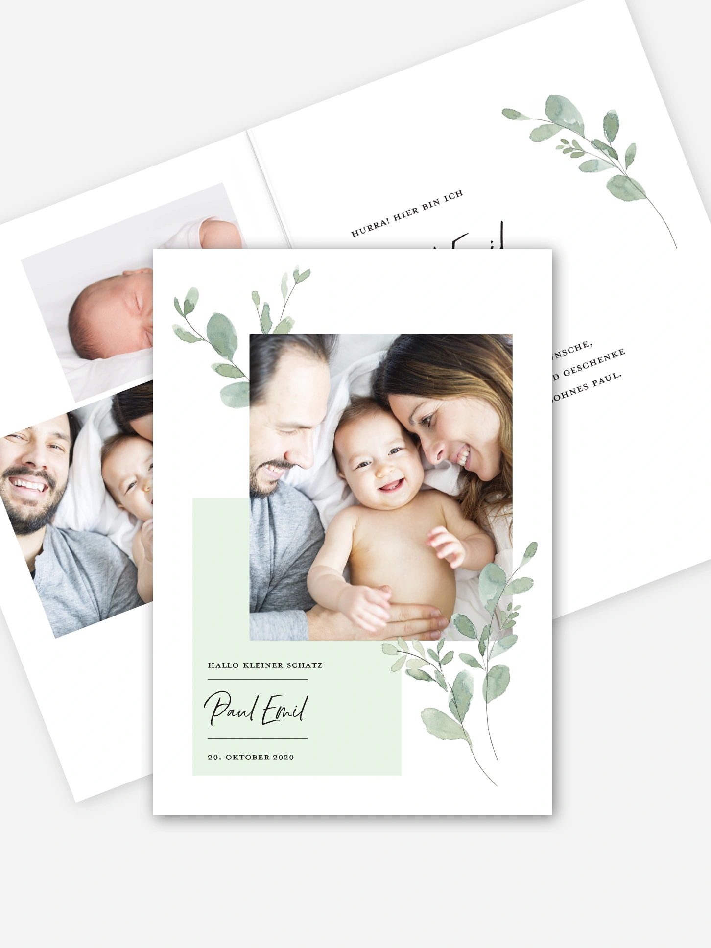 Geburtskarte Little Greenery