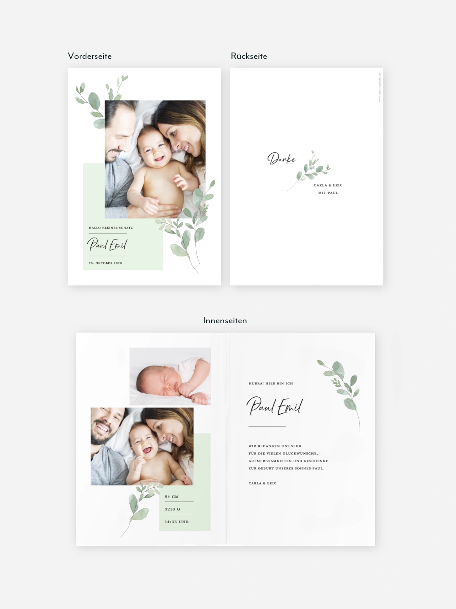 Geburtskarte Little Greenery