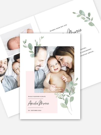 Geburtskarte Little Greenery