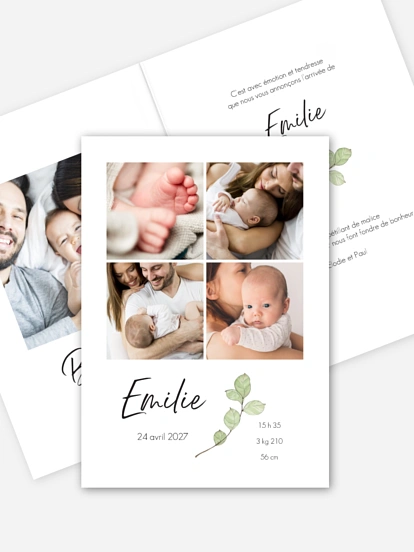 Faire-part naissance Branche de bonheur