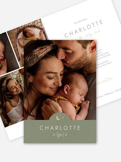 Geburtskarte Sternenschimmer