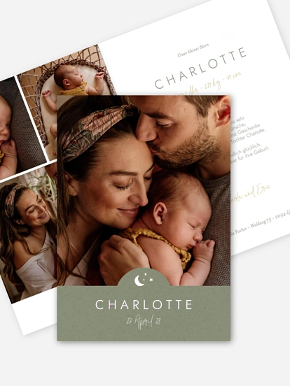 Geburtskarte Sternenschimmer