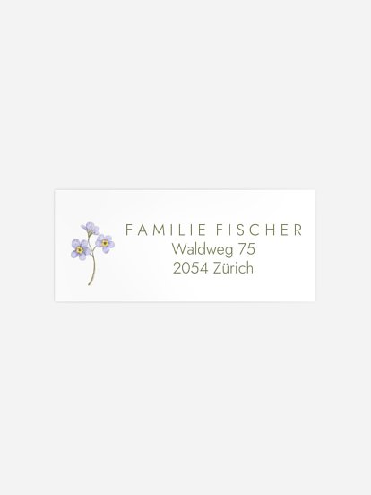 Absenderaufkleber Geburt Forget-me-not