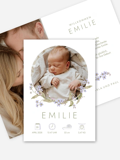 Geburtskarte Forget-me-not