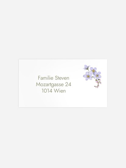 Empfängeraufkleber Geburt Forget-me-not