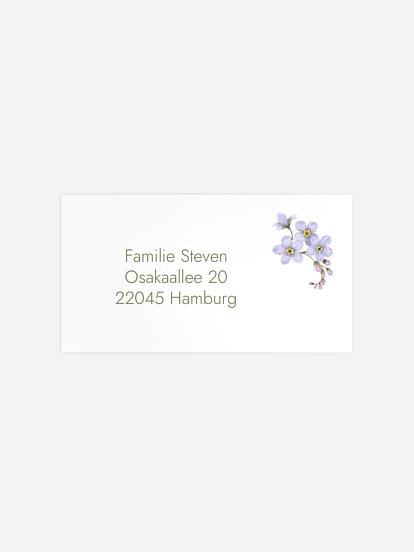 Empfängeraufkleber Geburt Forget-me-not