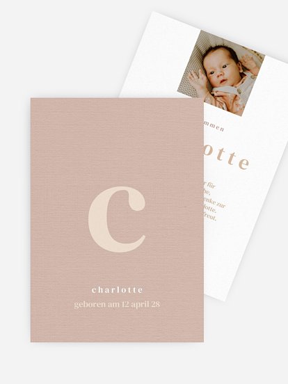 Geburtskarte 1 Big Letter