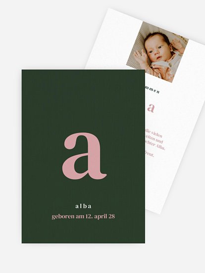 Geburtskarte 1 Big Letter