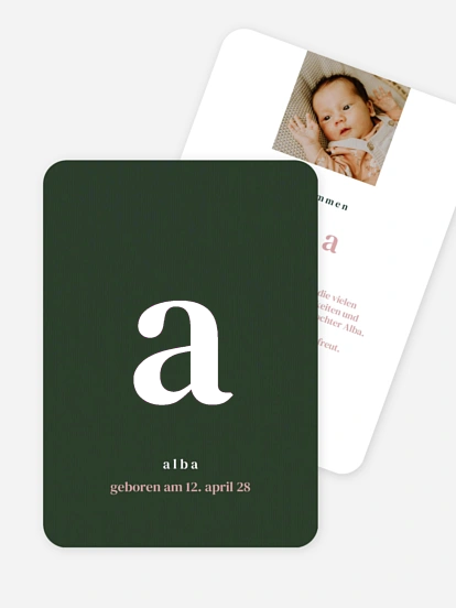 Geburtskarte 1 Big Letter