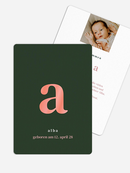 Geburtskarte 1 Big Letter