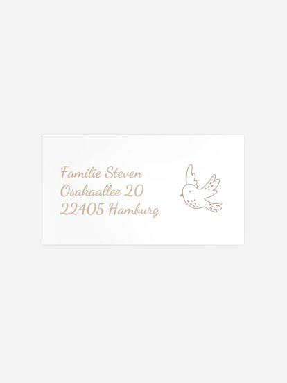 Empfängeraufkleber Geburt Sanfte Ankunft