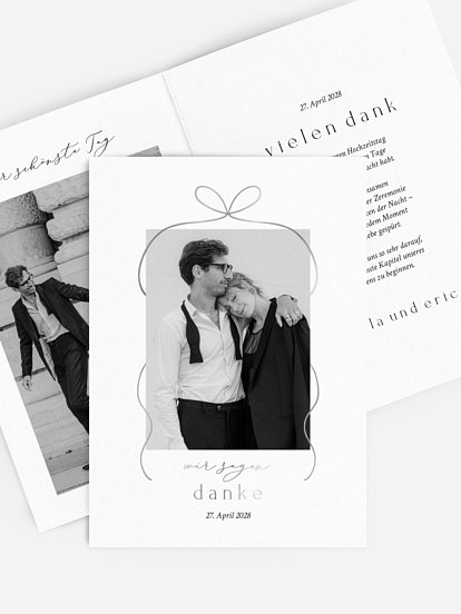 Dankeskarte Hochzeit Golden Bow