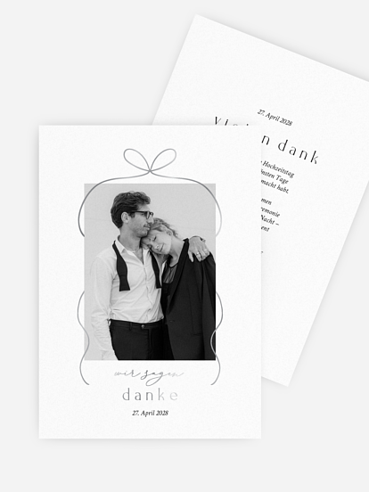 Dankeskarte Hochzeit Golden Bow