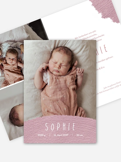 Geburtskarte Brush Stroke