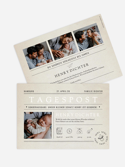 Geburtskarte Tagespost