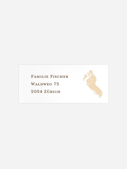 Absenderaufkleber Geburt First Steps