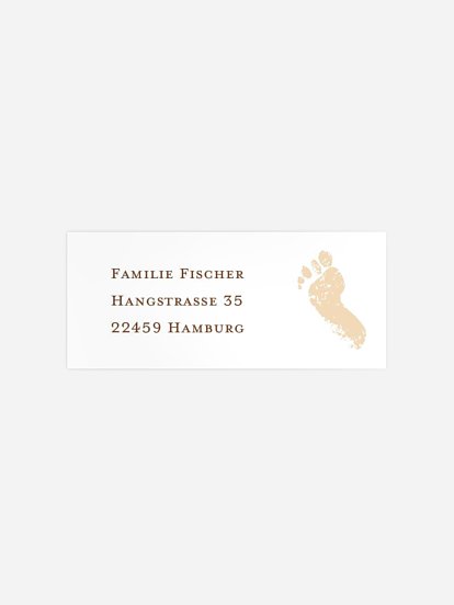 Absenderaufkleber Geburt First Steps