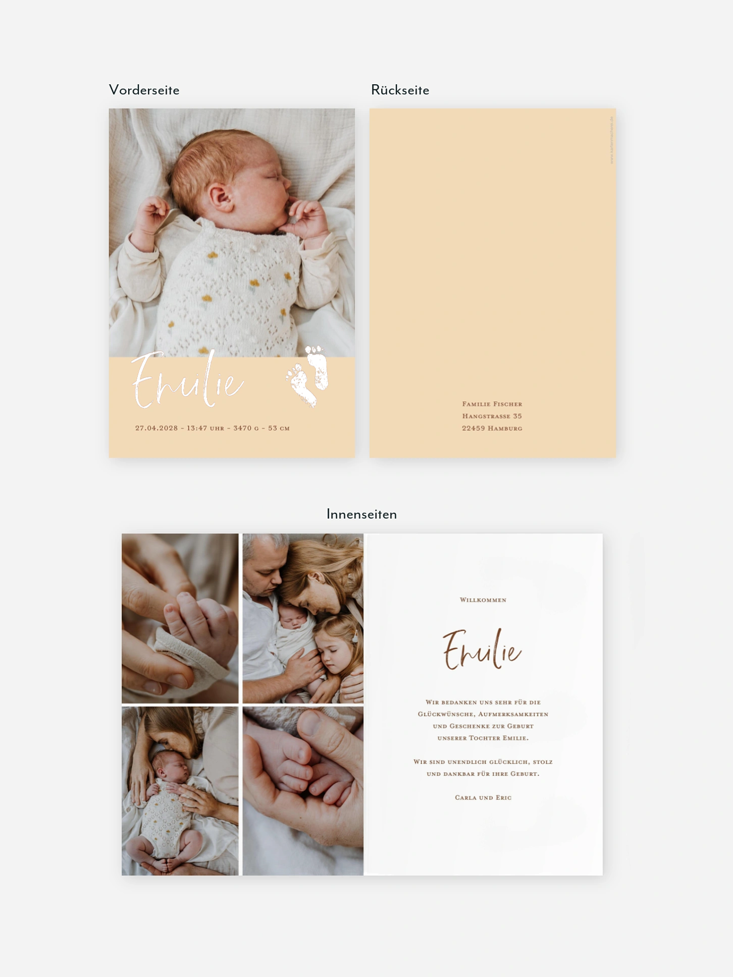 Geburtskarte First Steps