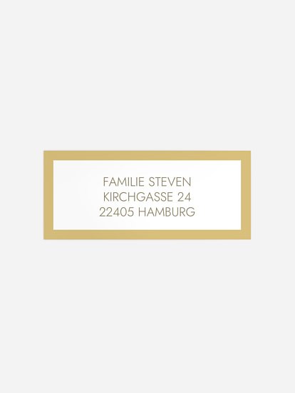 Absenderaufkleber Geburt Goldrahmen