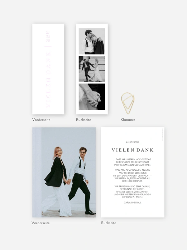Dankeskarte Hochzeit Sanfter Anfang