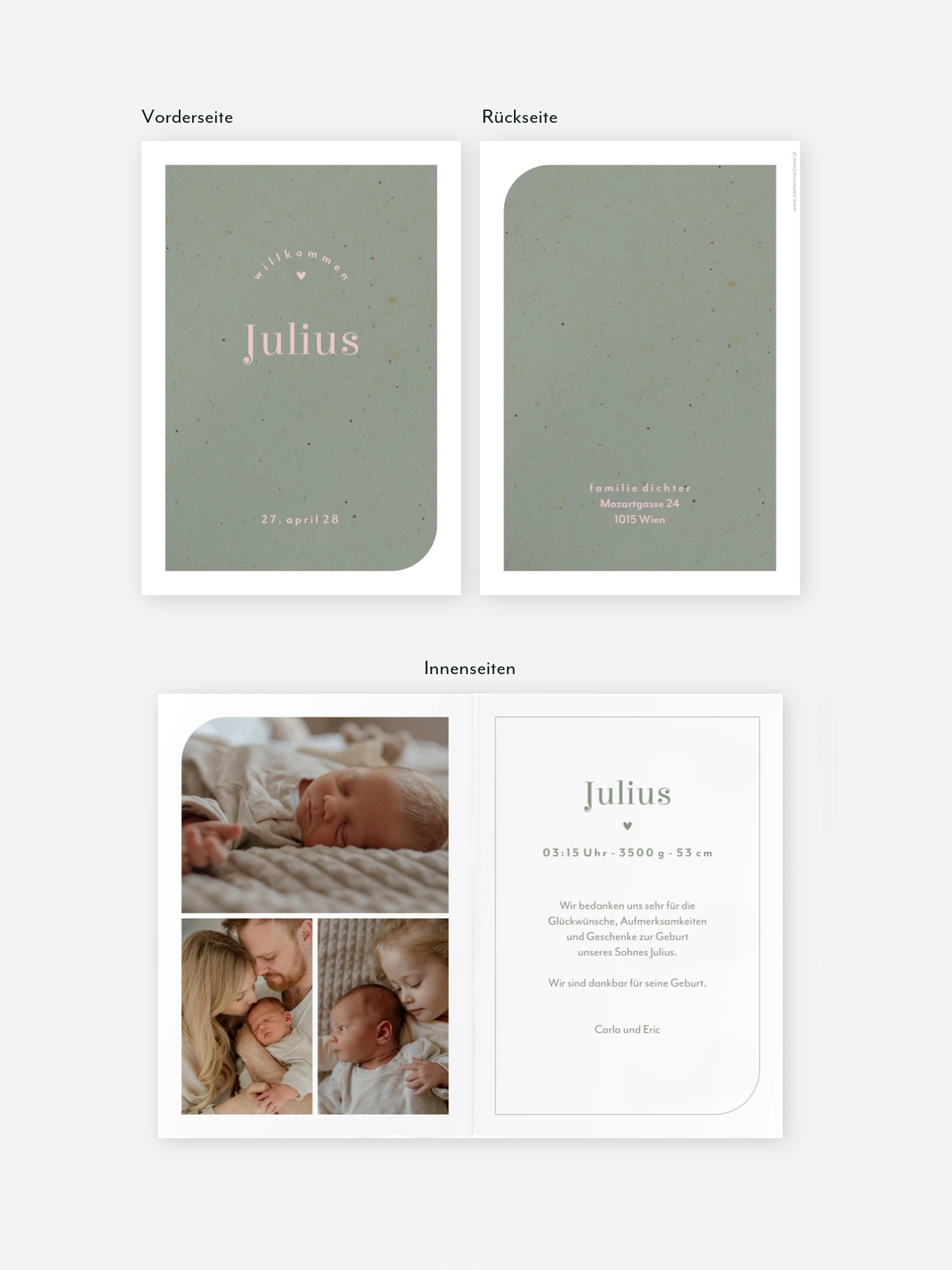 Geburtskarte Notebook