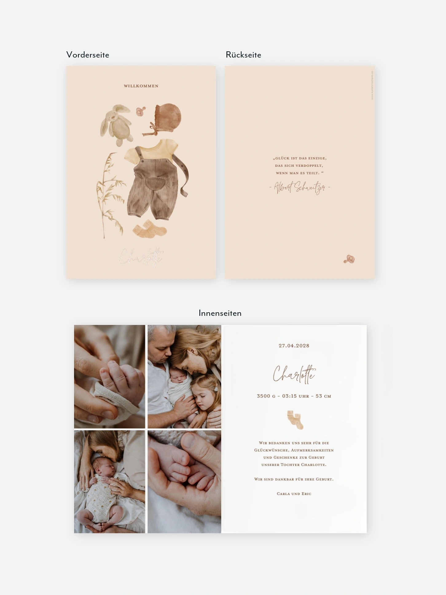 Geburtskarte Sweet Beginning