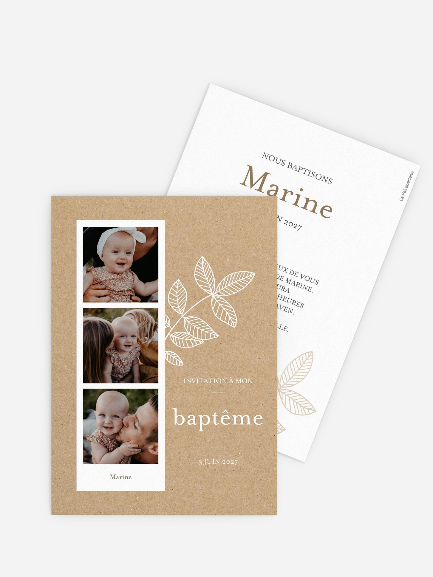Faire-part baptême Notre trésor