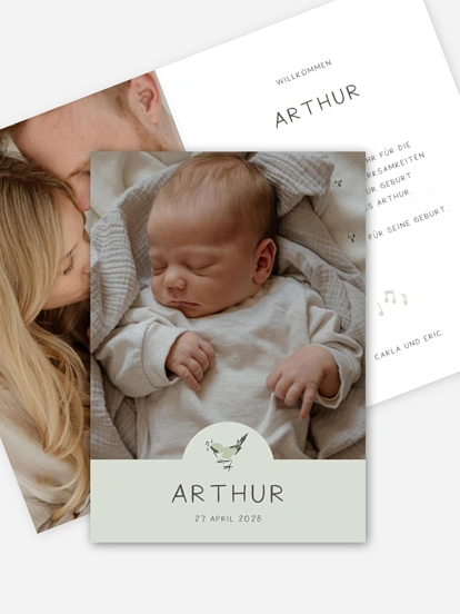 Geburtskarte Singvogel