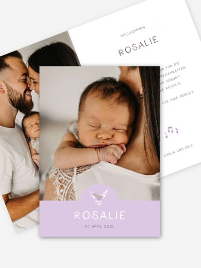 Geburtskarte Singvogel