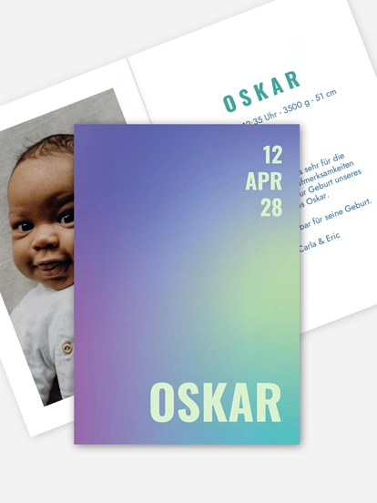 Geburtskarte Strahlend