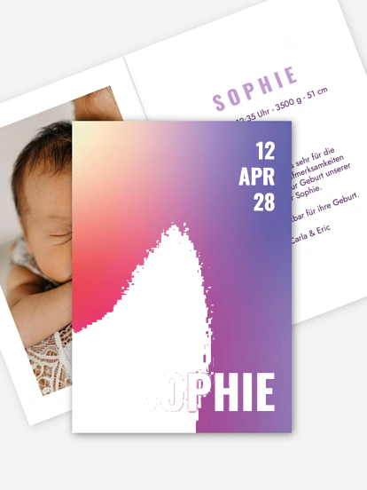 Geburtskarte Strahlend