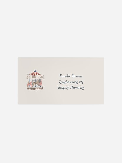 Empfängeraufkleber Geburt Carousel 2