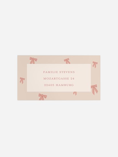 Empfängeraufkleber Geburt Bows 1