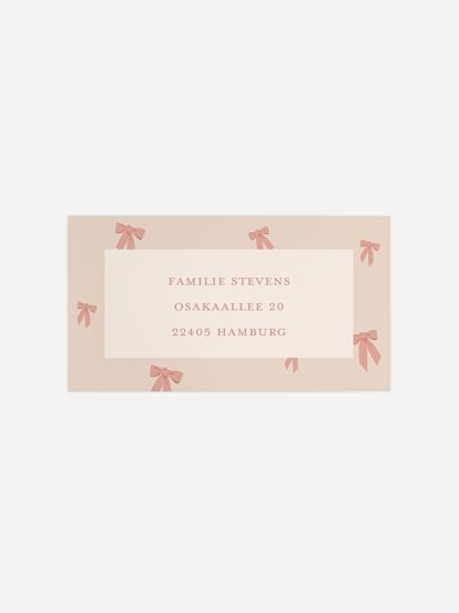 Empfängeraufkleber Geburt Bows 1