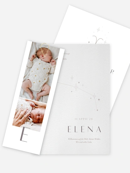 Geburtskarte Sternbild Widder