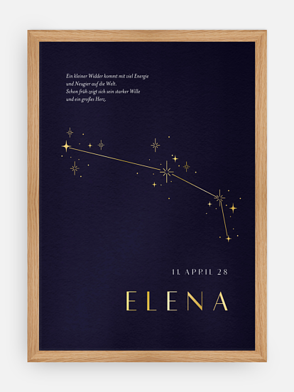 Poster Geburt Sternbild Widder