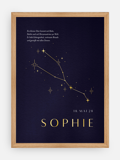 Poster Geburt Sternbild Stier