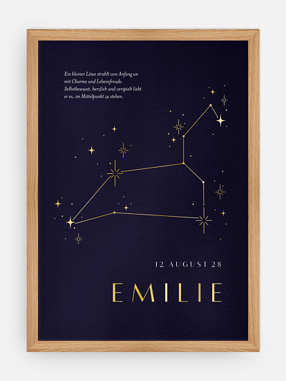 Poster Geburt Sternbild Löwe