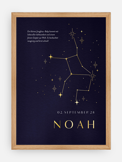 Poster Geburt Sternbild Jungfrau