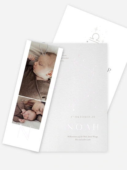 Geburtskarte Sternbild Waage