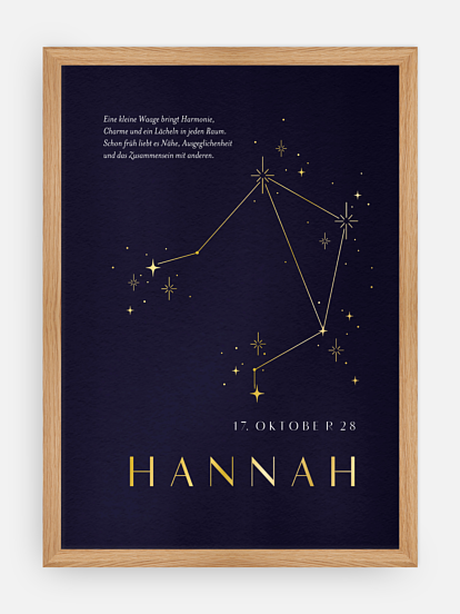 Poster Geburt Sternbild Waage