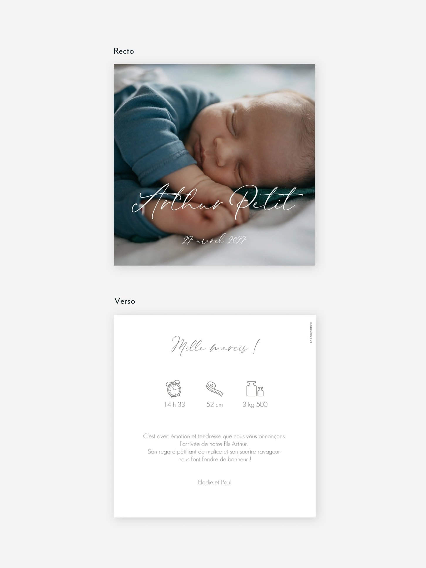 Faire-part naissance Le plus beau cadeau