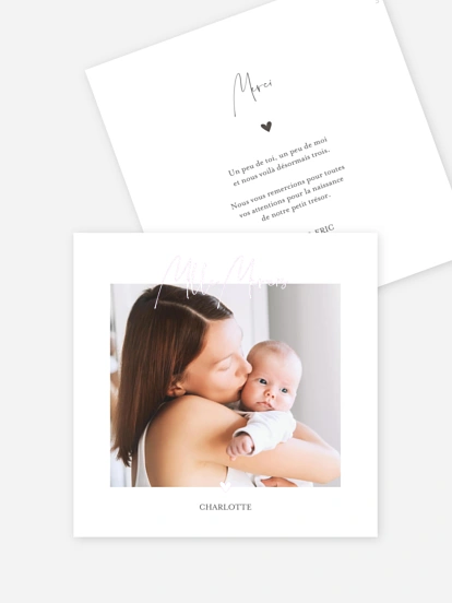 Carte remerciement naissance Hello little one