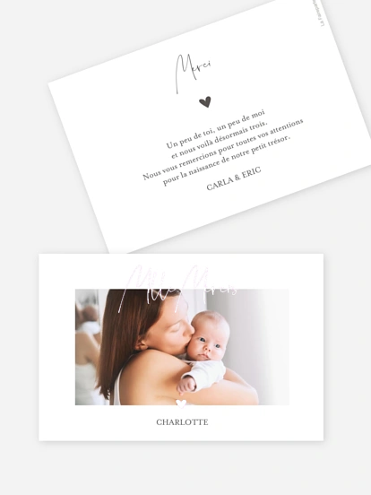 Carte remerciement naissance Hello little one