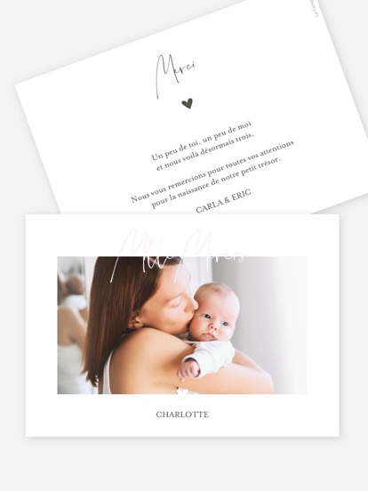 Carte remerciement naissance Hello little one