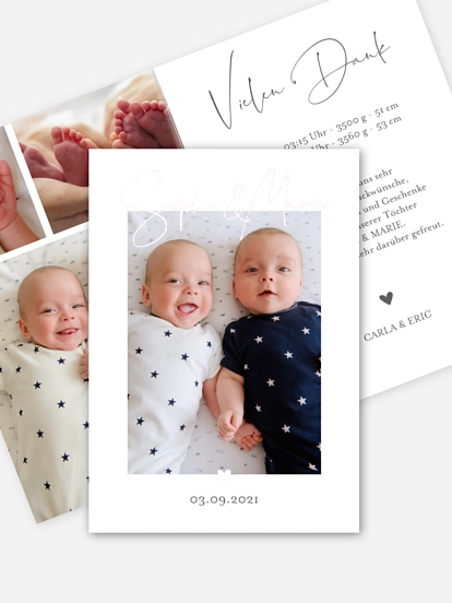 Zwillingskarte Hello Little One