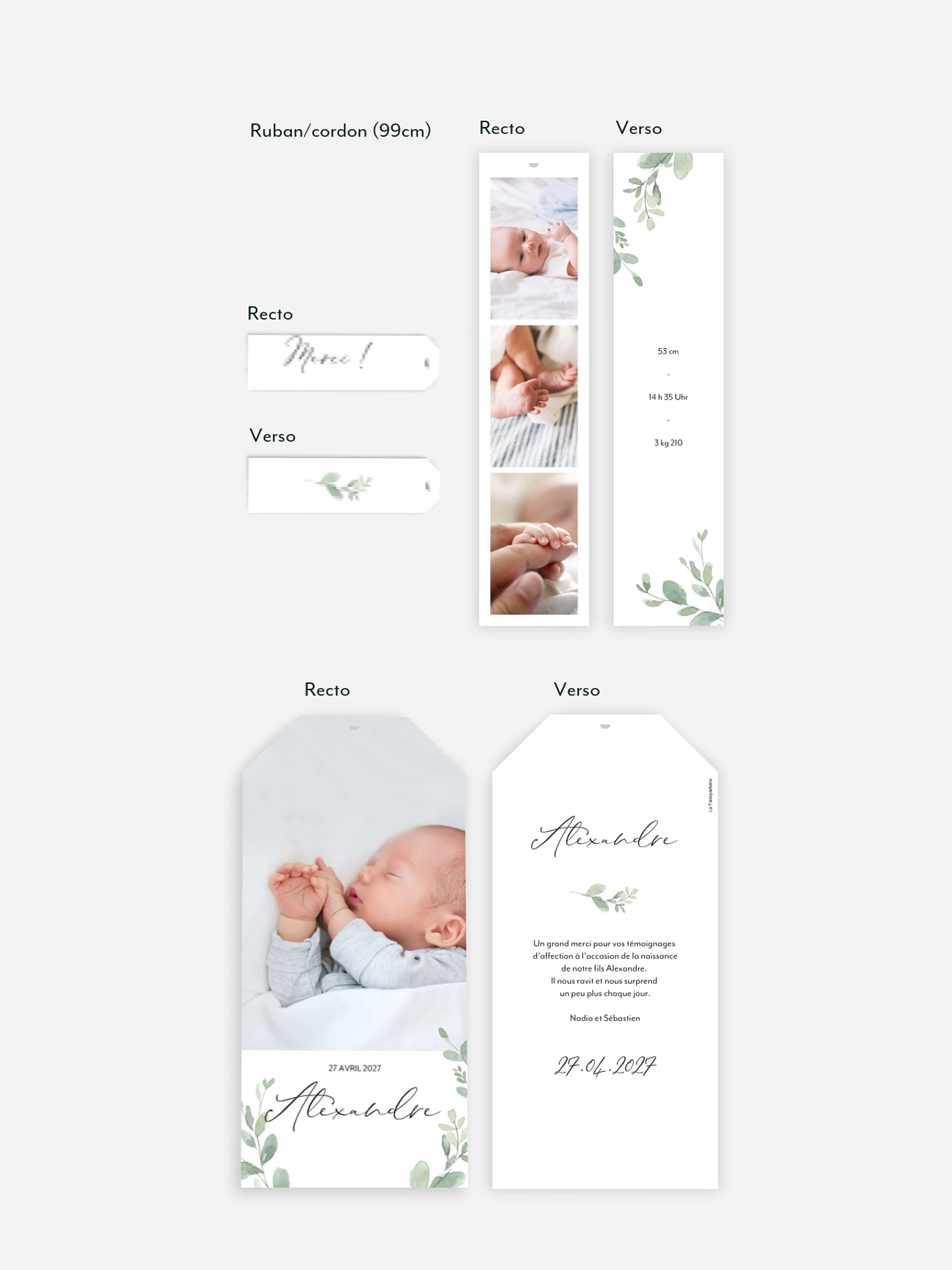 Faire-part naissance Avec tendresse