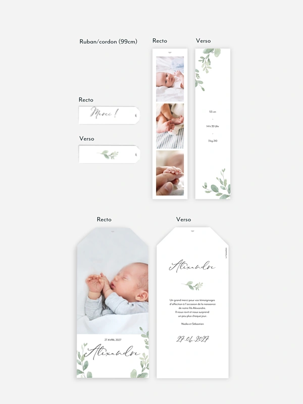 Faire-part naissance Avec tendresse